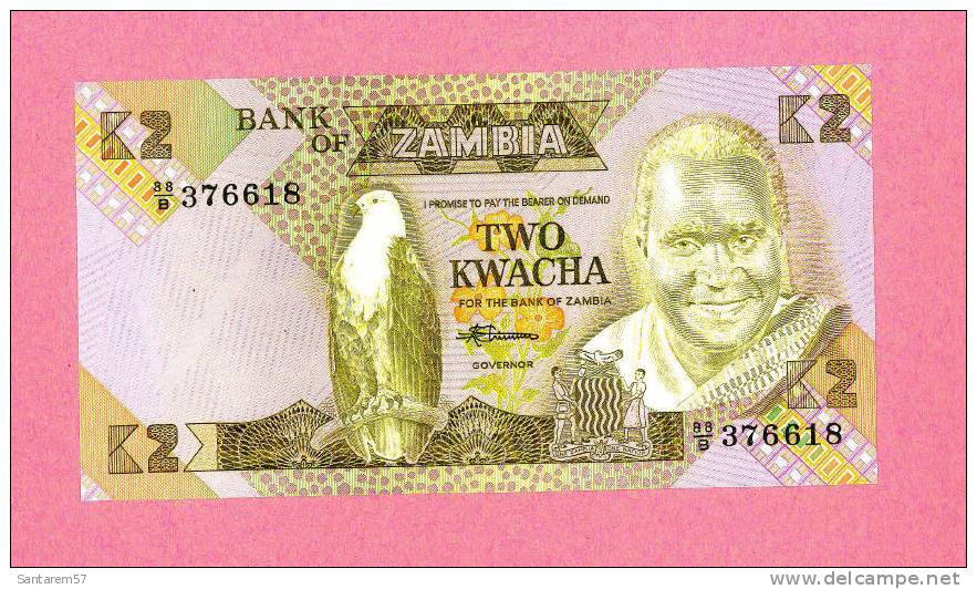 Billet De Banque Nota Banknote Bill 2 TWO KWACHA ZAMBIA ZAMBIE - Zambie