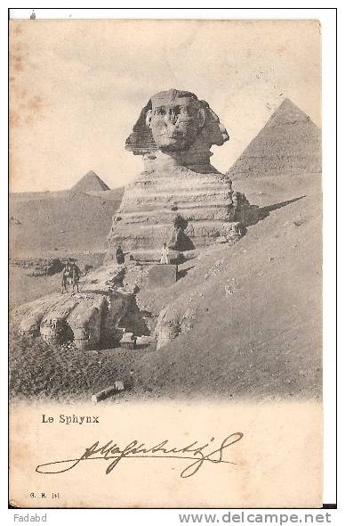 LE SPHYNX CARTE PRECURSEUR ECRITE  TIMBRE AU VERSO - Other & Unclassified