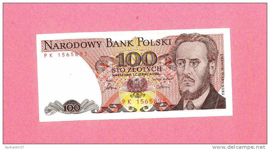 Billet De Banque Nota Banknote Bill 100 STO ZLOTYCH POLOGNE POLAND 1986 Narodowy Bank Polski - Pologne