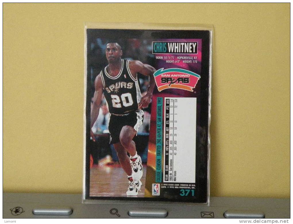 San Antonio Spurs - G - 94 / 95 ( Carte ) Chris Whitney - N.B.A .n° 371 . 2 Scannes - San Antonio Spurs