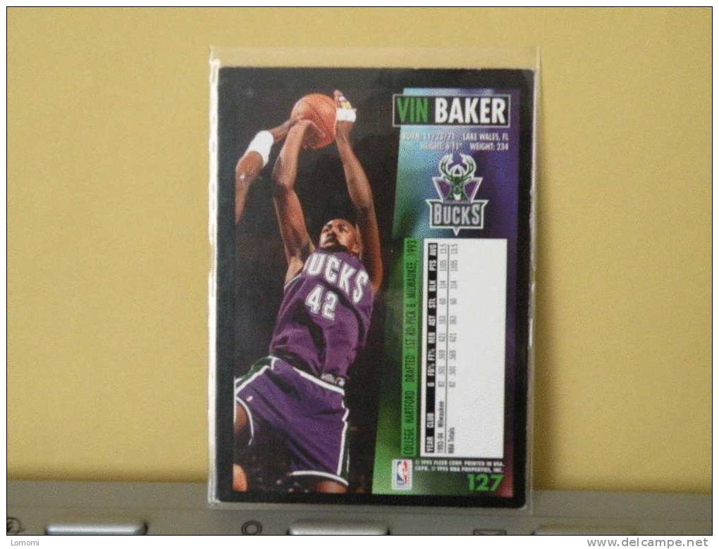 Milwaukée Bucks - F - 94 / 95 ( Carte ) VIN BAKER - N.B.A .n° 127 . 2 Scannes - Milwaukee Bucks