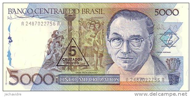 BRESIL  5 000 Cruzados  Non Daté (1989)   Pick 217a    ***** BILLET  NEUF ***** - Brazil