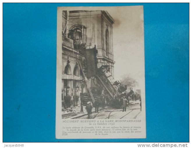 75) Paris 14ém - N° 2124 - Accident De Chemin De Fer Survenu à La Gare Montparnasse Le 22 Octpbre 1895  - EDIT - E.S - Arrondissement: 14