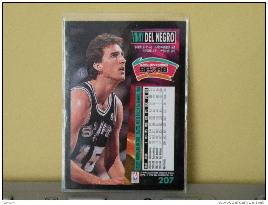 San Antonio Spurs - G - 94/95 ( Carte ) Vinny Del Négro - N.B.A .n° 207 . 2 Scannes - San Antonio Spurs
