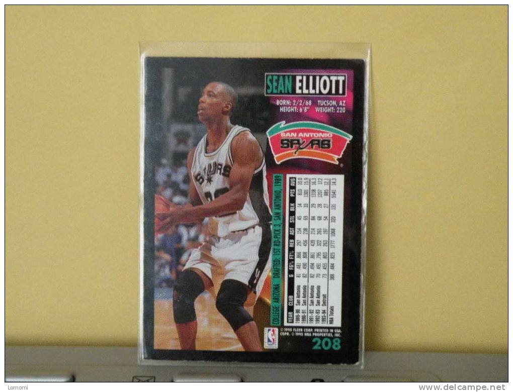 San Antonio Spurs - F - 94/95 ( Carte ) Sean Elliott - N.B.A .n° 208 . 2 Scannes - San Antonio Spurs