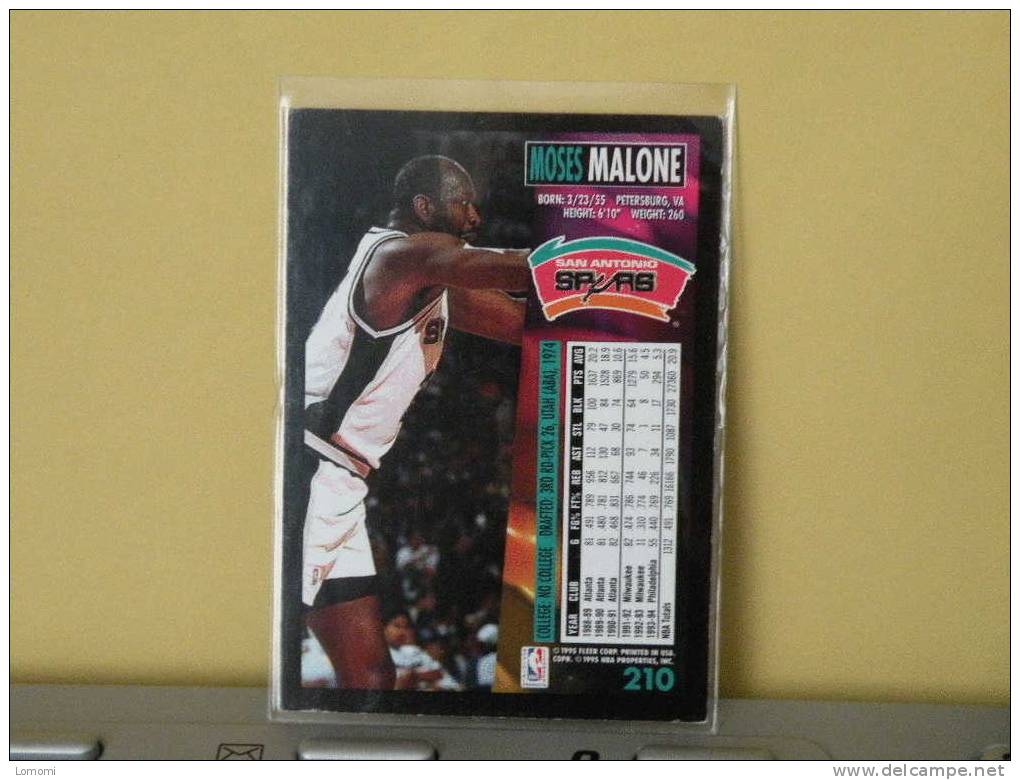 San Antonio Spurs - F - 94/95 ( Carte ) Moses Malone - N.B.A .n° 210 . 2 Scannes - San Antonio Spurs