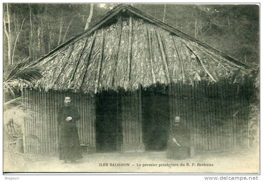 CPA Iles Salomon - Le Premier Presbytère Du RP Bertreux - Solomon Islands