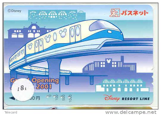 Carte Prépayée Japon (181) DISNEY JAPAN * TRAIN TREIN RESORT LINE * PREPAID CARD * FILM MOVIE CINEMA KINO - Disney