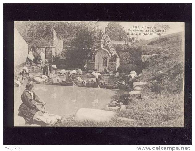 Lavoir & Fontaine De La Clarté à Baud édit.hamonic N° 995 Animée Laveuses Belle Carte - Baud