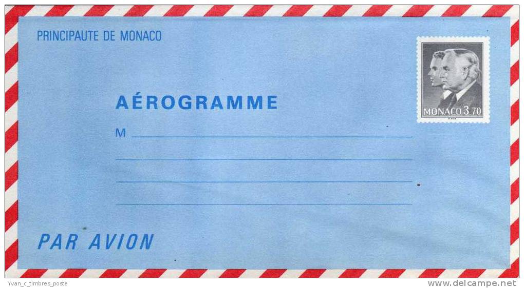 MONACO ENTIER POSTAL AEROGRAMME N° 507 RAINIER III ET ALBERT II PRINCES DE MONACO - Ganzsachen