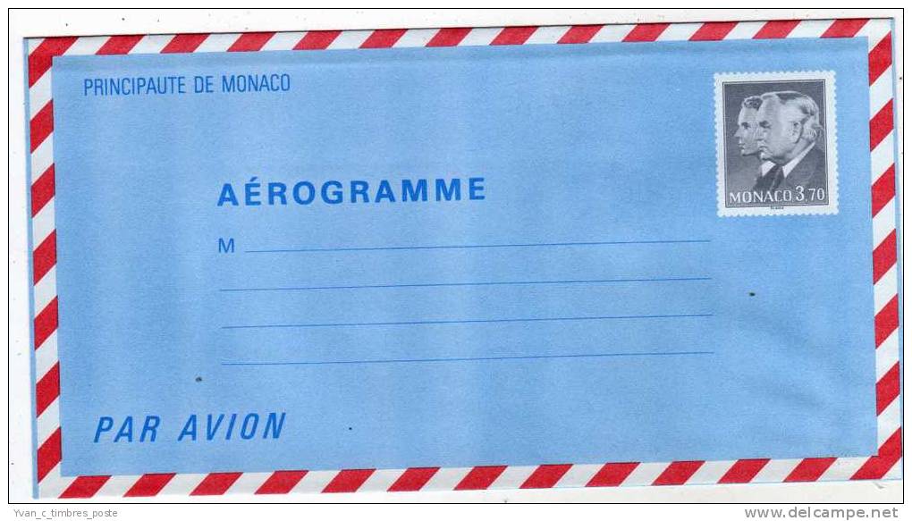 MONACO ENTIER POSTAL AEROGRAMME N° 507 RAINIER III ET ALBERT II PRINCES DE MONACO - Entiers Postaux