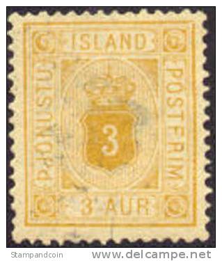 Iceland O4 Used 3a Official From 1876 - Service