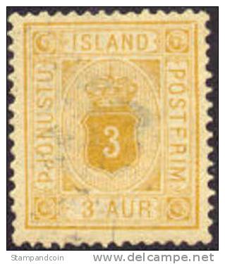 Iceland O4 Used 3a Official From 1876 - Dienstmarken