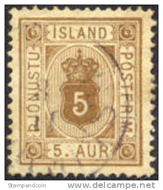 Iceland O5 SUPERB Used 5a Official From 1876 - Dienstmarken