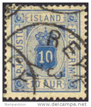 Iceland O6 XF Used 10a Official From 1876 - Servizio