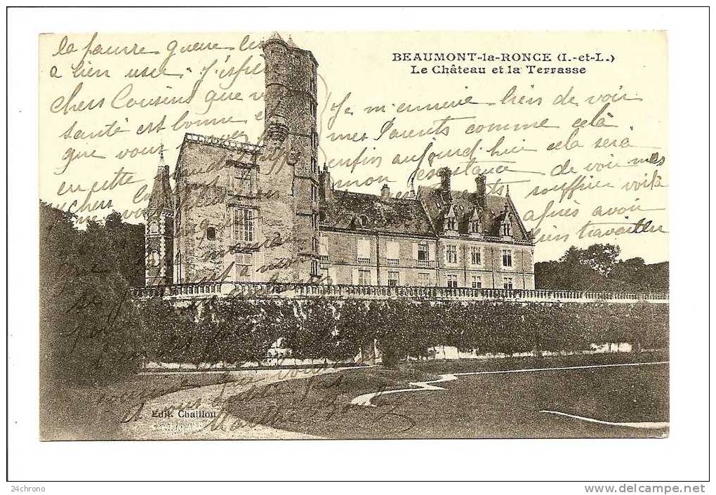 Beaumont La Ronce: Le Chateau Et La Terrasse (09-2091) - Beaumont-la-Ronce