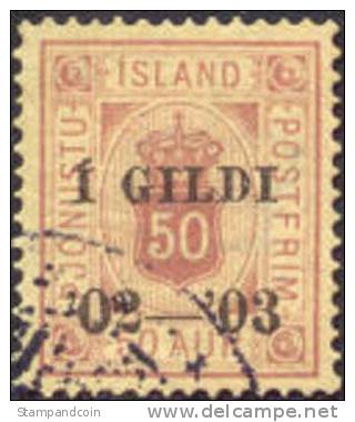Iceland O30 Used 50a Official From 1902-03 - Service