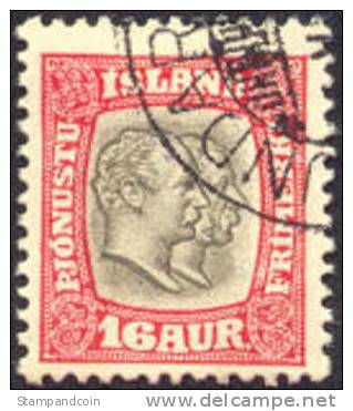 Iceland O36 XF Used 16a Official From 1907 - Service
