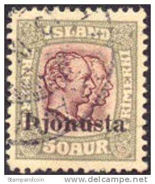 Iceland O69 XF Used 50a Official From 1936 - Service
