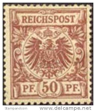 Germany #51 XF Mint Hinged 50pf Chocolate From 1889 - Unused Stamps