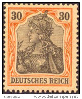 Germany #71 Mint Hinged 30pf Orange/Black On Salmon From 1902 - Nuevos