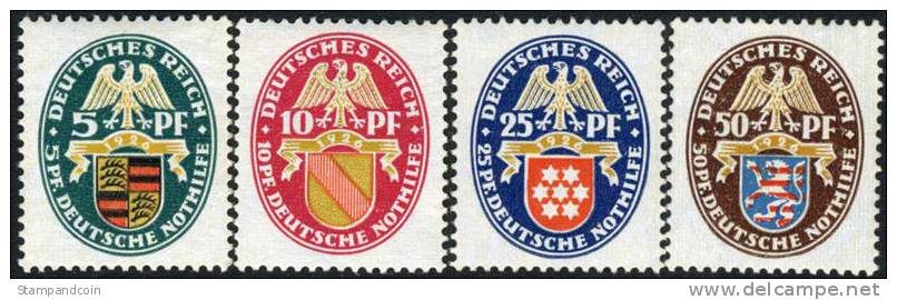 Germany B15-18 Mint Hinged Set Semi-Postals From 1926 - Ongebruikt