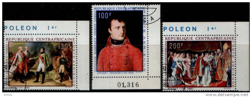 CENTRAL AFRICAN REPUBLIC / 1969 / NAPOLEON  PONAPARTE / FRANCE / 3 STAMPS / VF USED / 4 SCANS . . - Napoléon