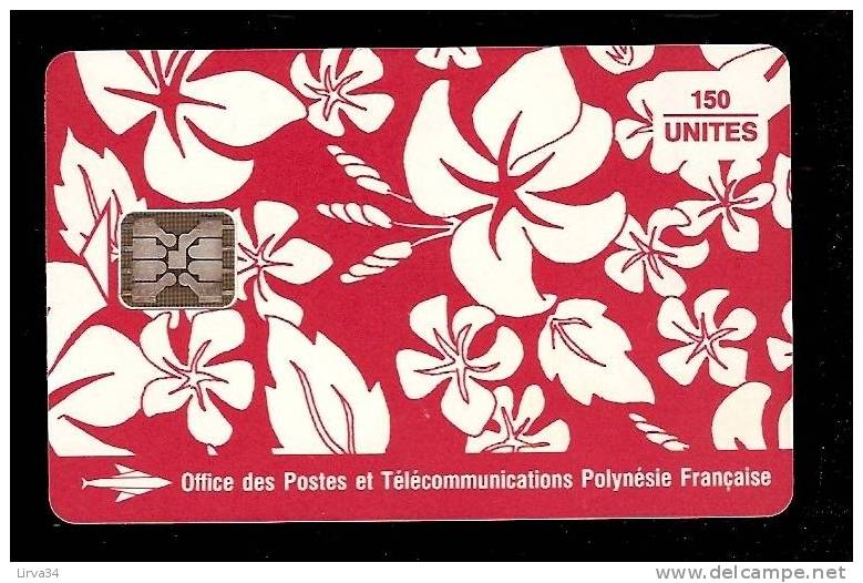 TÉLÉCARTE POLYNÉSIE FRANCAISE  150 UNITÉS-  N° 19a - UTILISÉE - BON ÉTAT GÉNÉRAL-  PARÉO ROUGE - French Polynesia