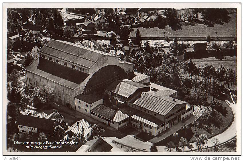 RAR Foto AK Oberammergau - Passionstheater Original Fliegeraufnahme 1934 ! - Oberammergau