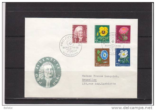 Suisse - Lettre De 1958  -  Pro Juventute  - Fleurs  -   Valeur 28 Euros - Briefe U. Dokumente