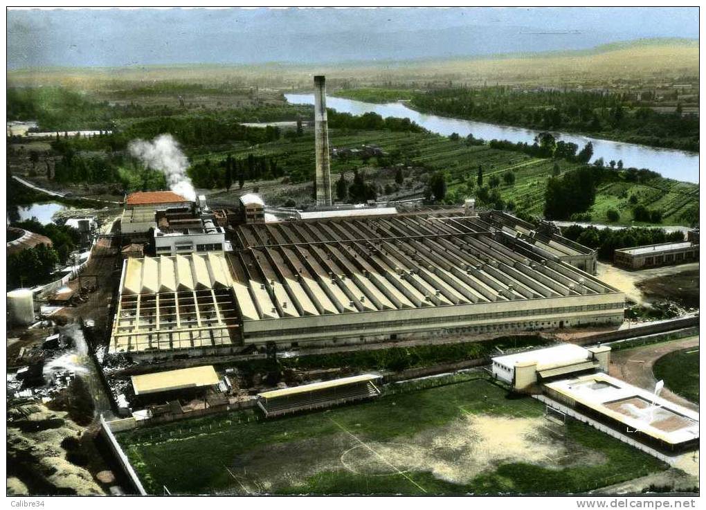 CPSM En Avion Au Dessus De LA VOULTE Sur RHONE Usine De La T.A.S.E. Textile Artificiel Du Sud Est - La Voulte-sur-Rhône