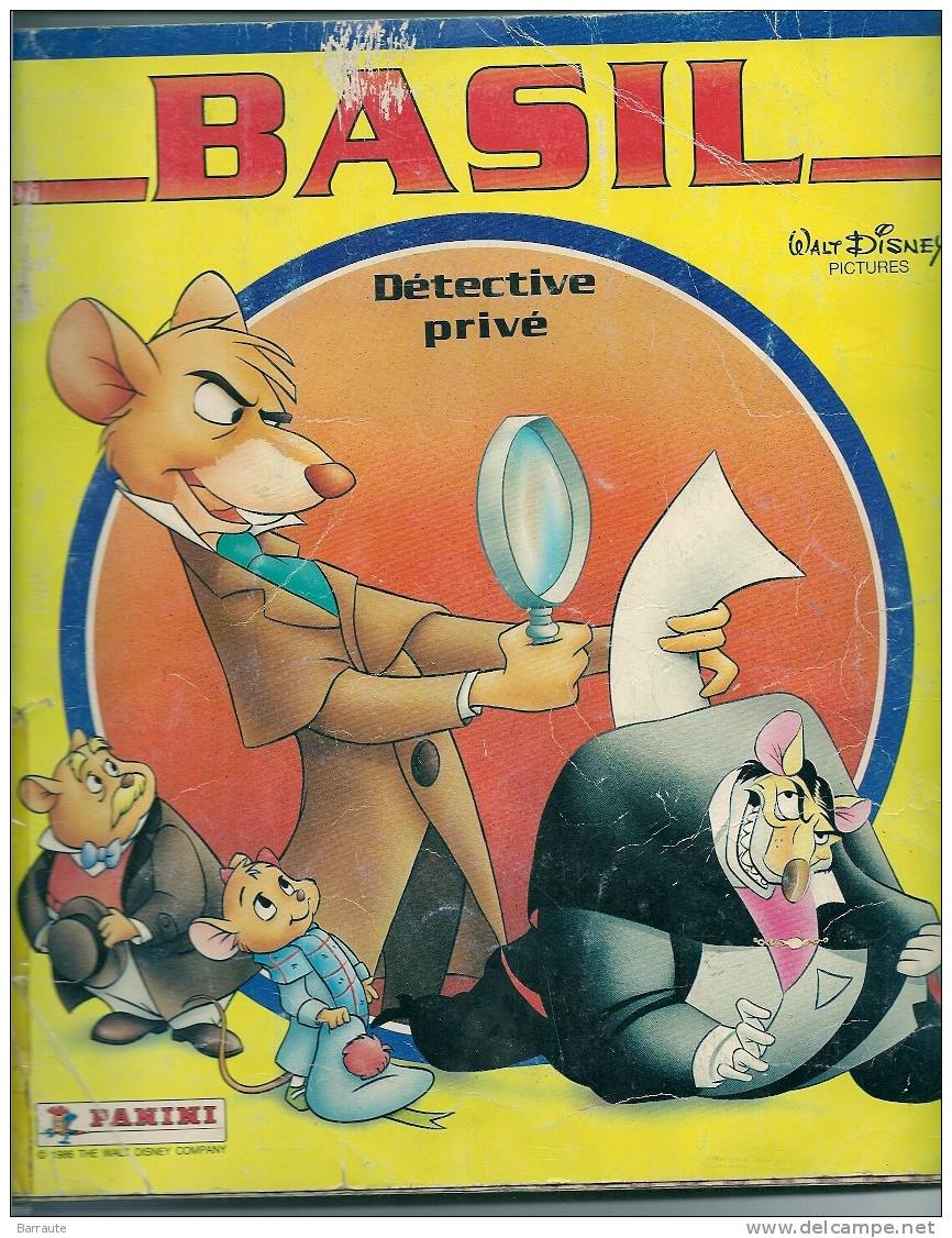 Album BD De Vignettes " BASIL Détective Privé   De WALT DISNEY " Panini De 1986 COMPLET . - Autres & Non Classés
