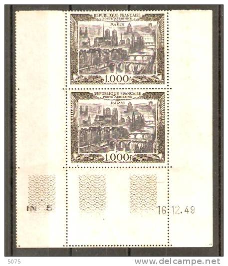 1950 Vue De Paris Paire Verticale. Coin Date - 1927-1959 Ungebraucht