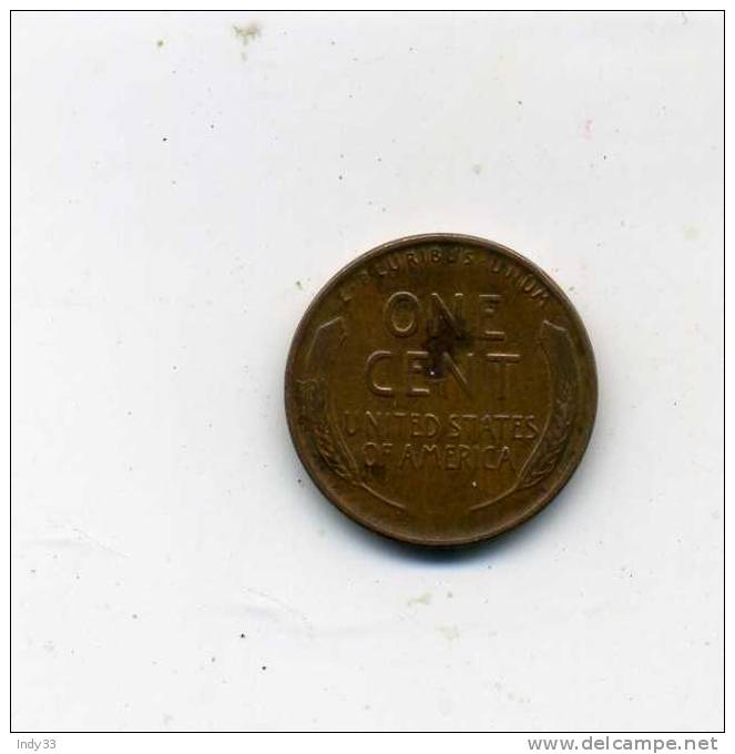 - MONNAIE USA . 1909/58 . LINCOLN WHEAT EARS REVERSE  . 1 CENT 1918 - 1909-1958: Lincoln, Wheat Ears Reverse