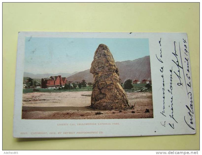 Liberty Cap, Yellowstone National Park 1902 Detroit Photographic Used 1904 - USA National Parks