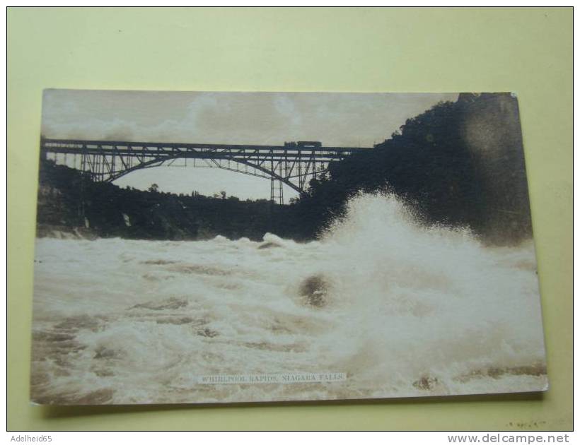 Real Photo PC Railway Bridge + Train Over Whirlpool Rapids Niagara Falls C 1910 - Buffalo