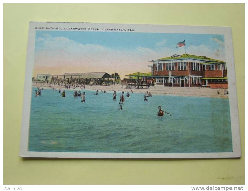 Gulf Bathing Clearwater Beach FLA Publ Tichnor C 1920 - Clearwater