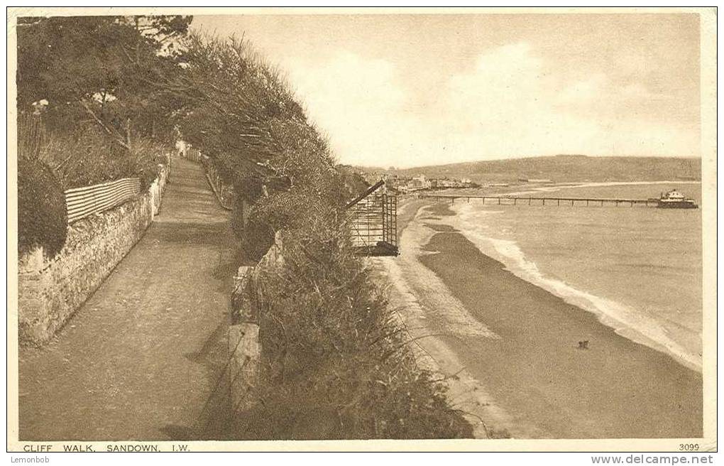 Britain United Kingdom - Cliff  Walk, Sandown, I.W.- Used Postcard [P117] - Sandown