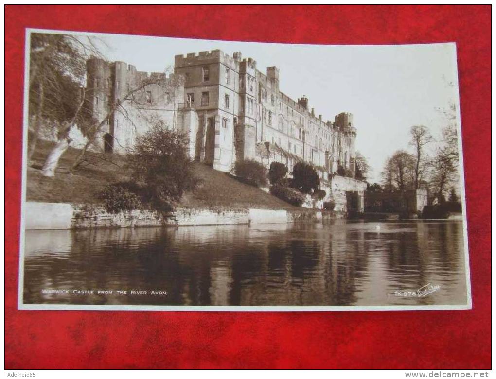 Warwick Castle From The River Avon Real Photo PC Walter Scott - Warwick