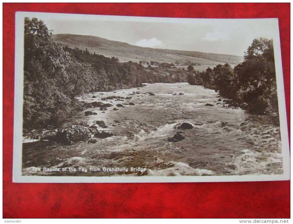 The Rapids Of The Tay From Grandtully Bridge Real Photo PC - Kinross-shire