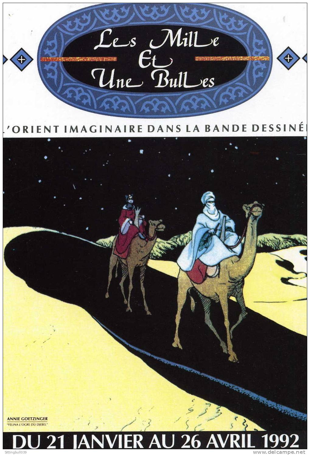 LES MILLE ET UNE BULLES. L'ORIENT IMAGINAIRE DANS LA BD.CARTE POSTALE PAR GOETZINGER. INSTITUT DU MONDE ARABE 1992. - Ansichtskarten