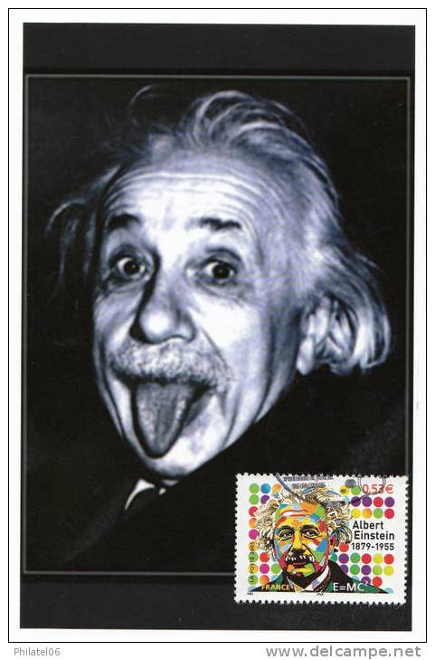 ALBERT EINSTEIN   FRANCE   CARTE PHOTO ORIGINALE FABRIQUEE PAR UN COLLECTIONNEUR - Albert Einstein