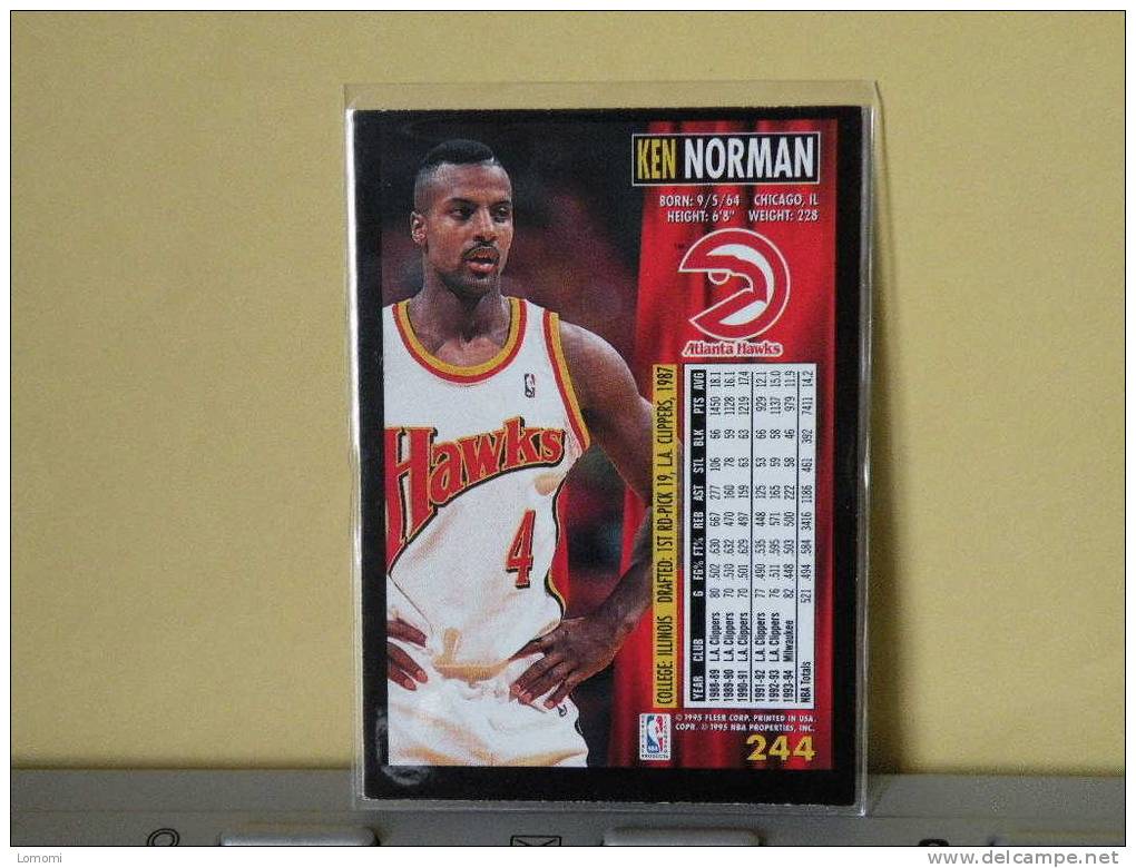 Atlanta Hawks - 94 / 95 ( Carte ) Ken Norman - N.B.A . N° 244 . 2 Scannes - Atlanta Hawks