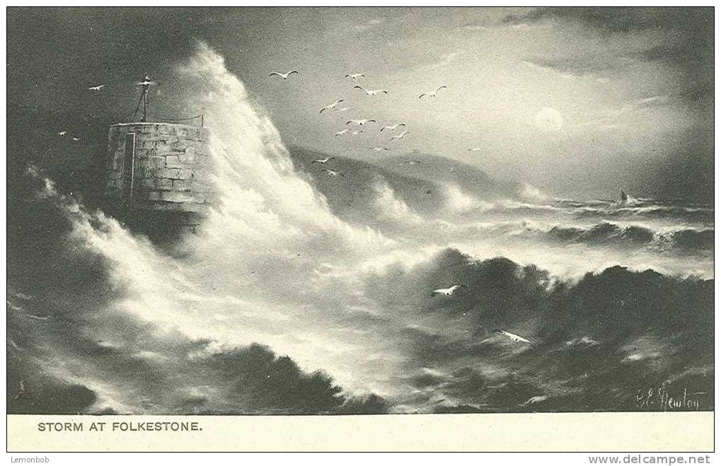 Britain United Kingdom - Storm At Folkestone Postcard [P137] - Folkestone