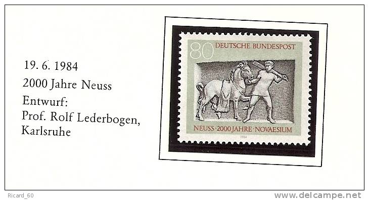 Timbre(s) Neuf(s), Allemagne, N°1047, Bimillénaire De Neuss, Cheval Et Palefrenier - Neufs