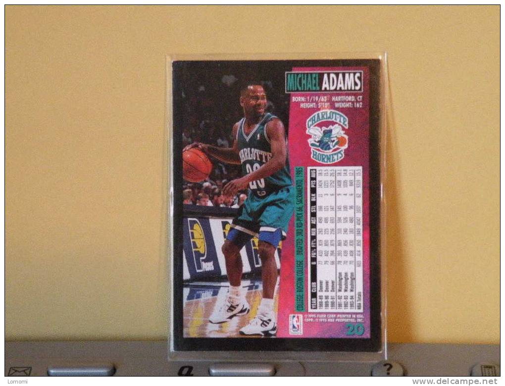 Charlotte Hornets 94/95 ( Carte ) MICHAEL ADAMS - N.B.A . N° 20 . 2 Scannes - Charlotte Hornets