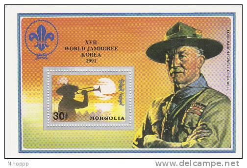 Mongolia-1991 17th World Scout Jamboree Korea Souvenir Sheet   MNH - Other & Unclassified