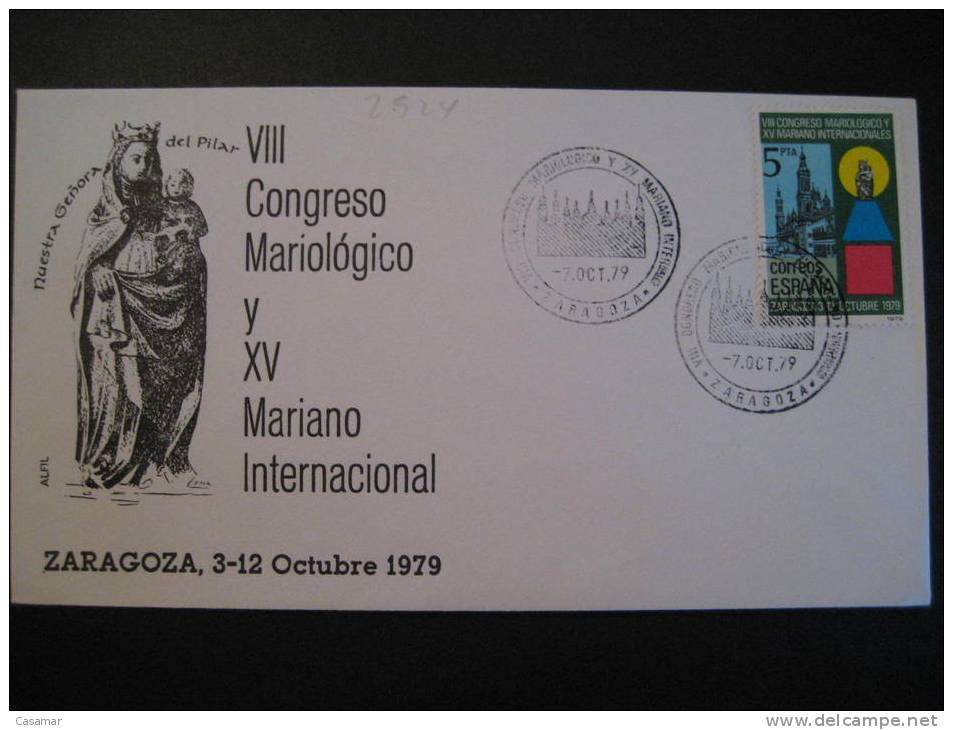 ZARAGOZA 1979 VIII Cong Mariologico XV Mariano Int Virgen Vierge Virgin Matasellos Especial Cancel Sobre Cover Lettre - Lettres & Documents