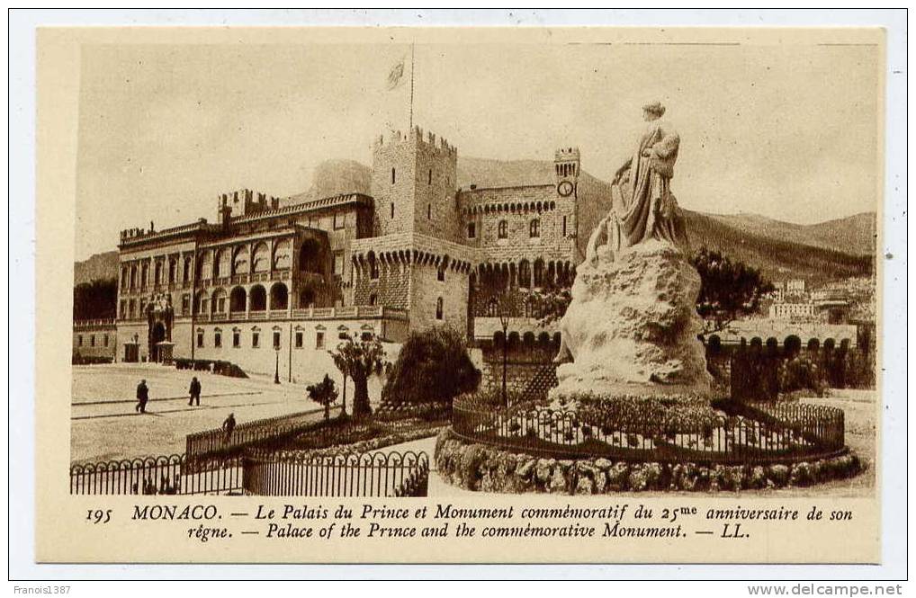 Ref 161 - MONACO - Le Palais Du Prince Et Monument Commémoratif - Prinselijk Paleis