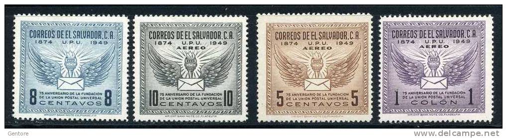 EL SALVADOR  1949 UPU  Cpl Set Of 4 Yvert Cat N° 564+Air 104/06 MINT Lightly HINGED - U.P.U.